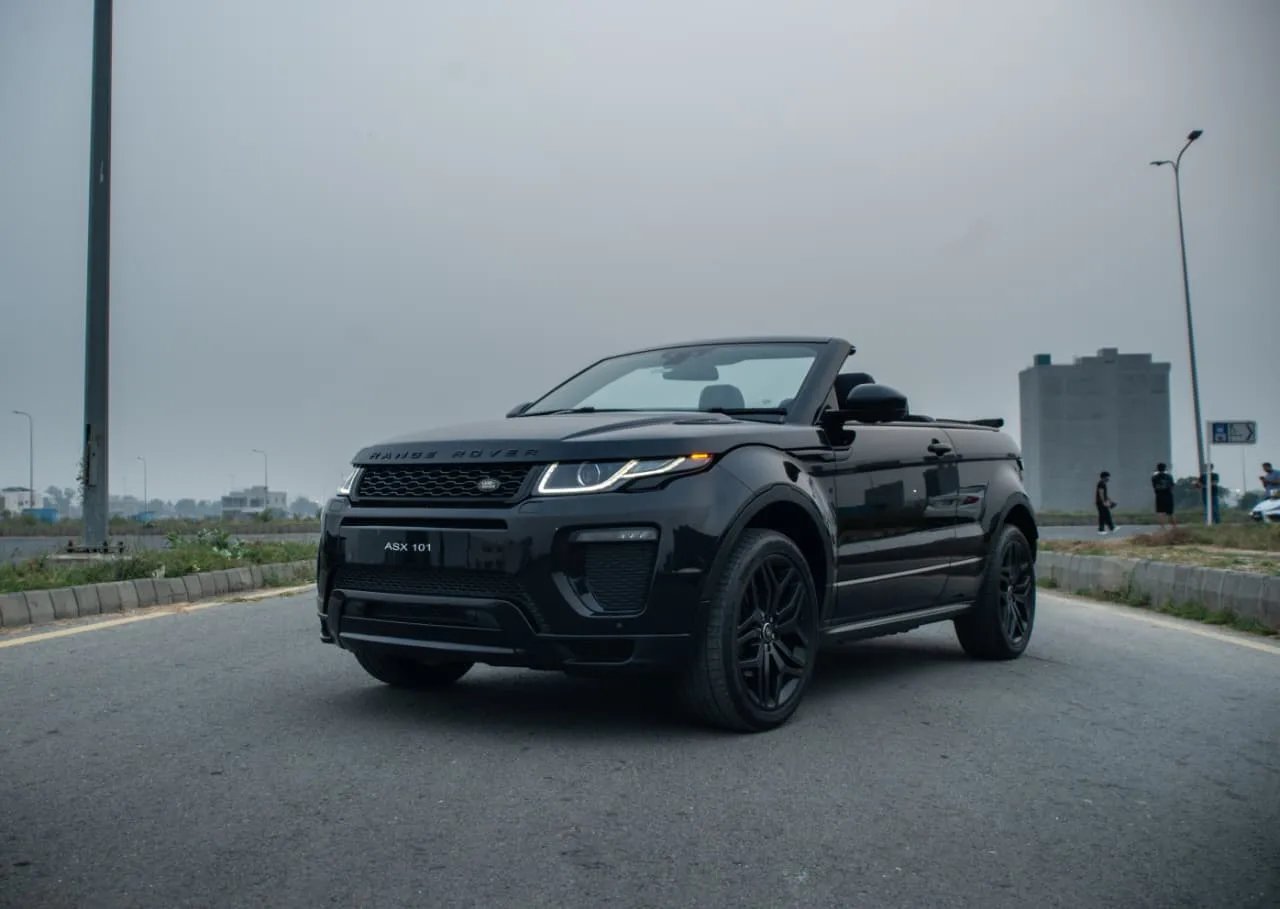 Range Rover Evoque Convertible available for rent with driver in Lahore